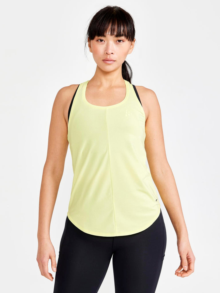 Yellow Camisole Tank Top Activewear Workout Tops Cotton Lycra
